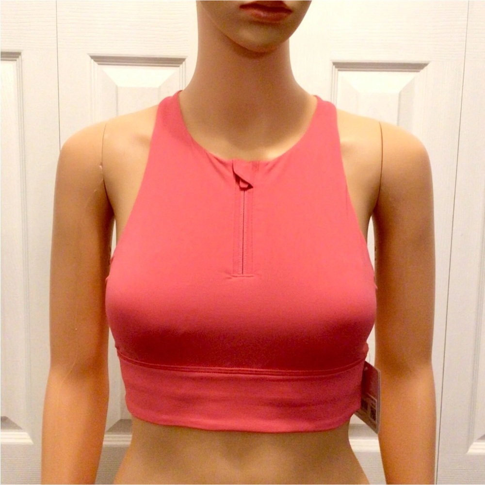 lululemon Energy High-Neck Longline Zip Bra B–D Cups- Lipgloss Size 4 or 6 - Picture 2 of 8